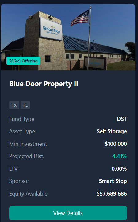 Three self-storage facilities in Phoenix Arizona, Longwood Florida, and Dallas Texas