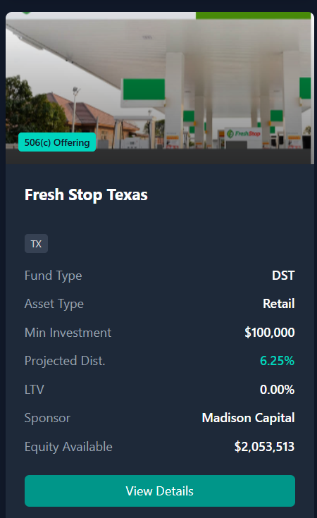 Four FreshStop gas station convenience stores in Texas, triple-net leased properties