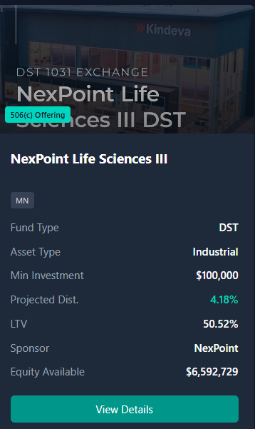 NexPoint Life Science III DST-The Property is a medical device research and development facility located at 11200 Hudson Road, Woodbury, Minnesota 55129.