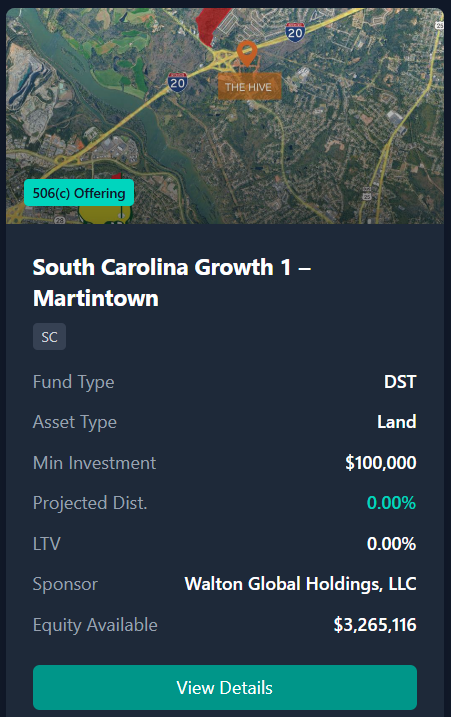 130-acre land parcel along West Martintown Road in North Augusta South Carolina