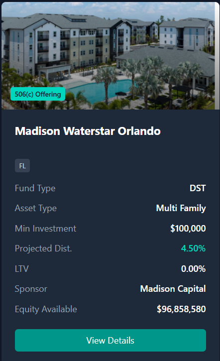 Madison Waterstar multifamily apartment community in Kissimmee Florida